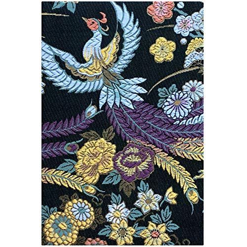 数量限定】御朱印帳L【黒美麗鳳凰】西陣織 金襴装丁/刺繍文字 千糸繍院