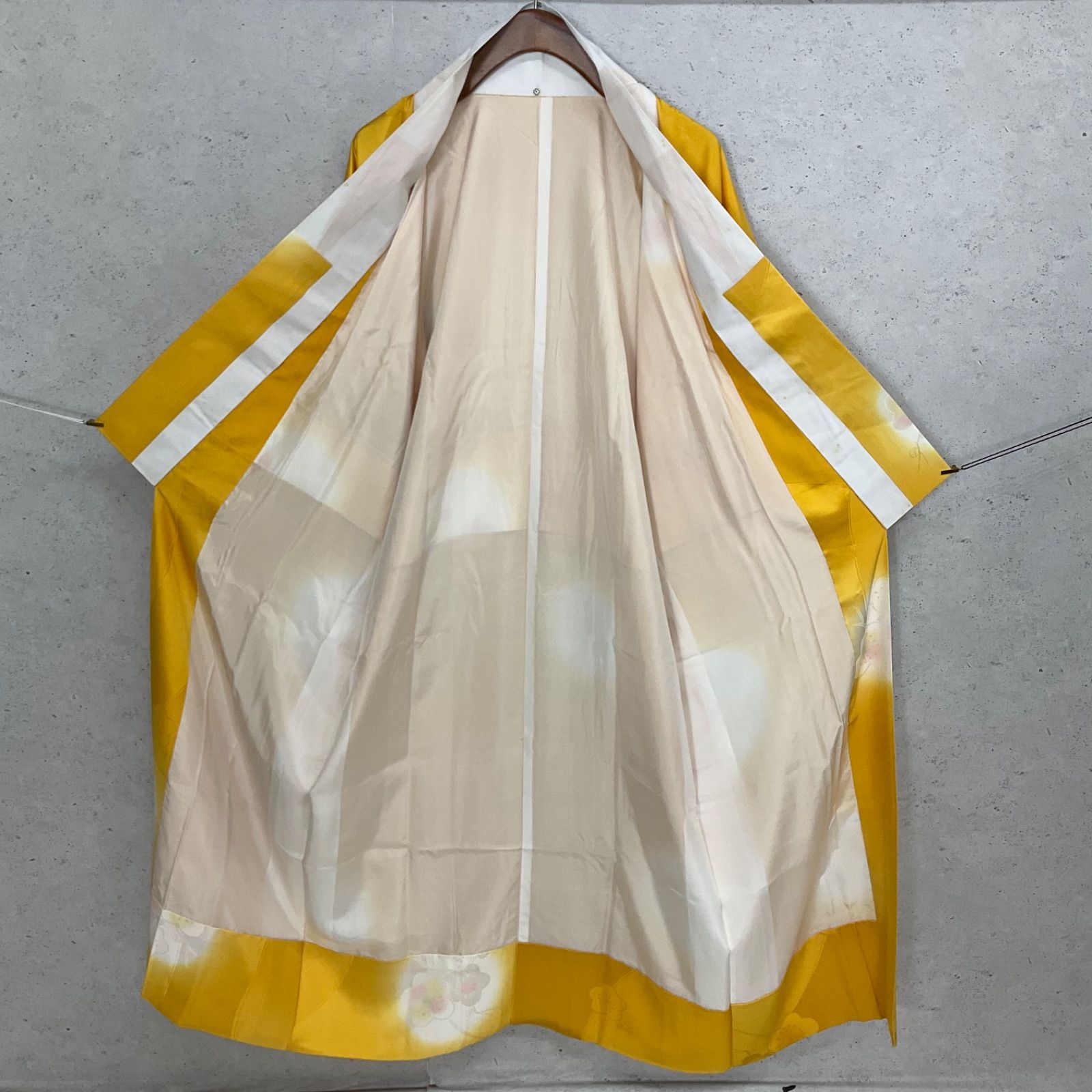 ◆kimono+one◆美品◆振袖長襦袢◆袷◆正絹◆袖無双◆広衿◆仕付け糸付き◆裄64.5袖幅32.5袖丈105◆着物帯振袖袋帯礼装成人式結婚式振袖襦袢◆S1155