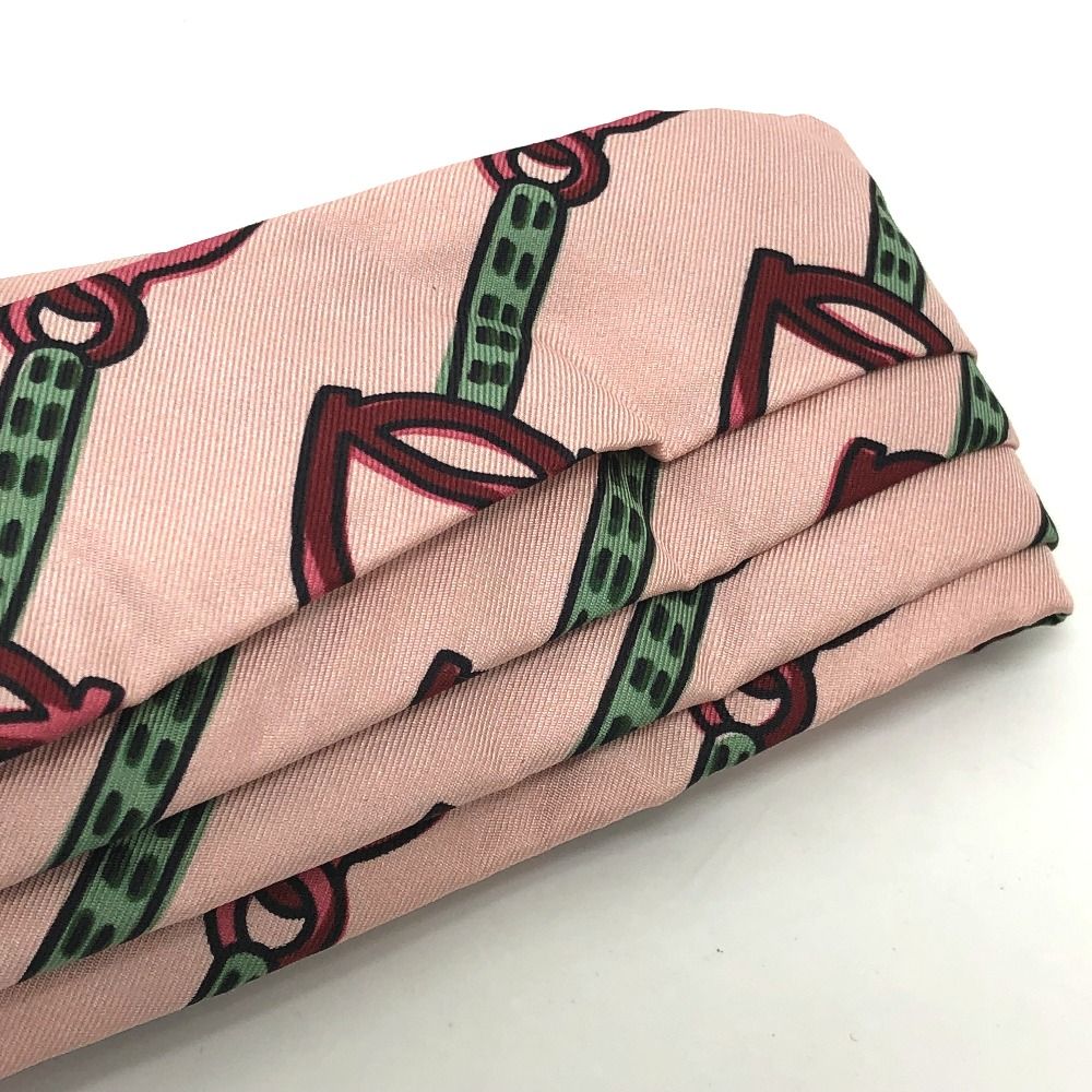 GUCCI グッチ　ホースビット　プリント シルク ヘッドバンド ピンク GUCCI グッチホースビットプリント シルク ヘッドバンド ピンク