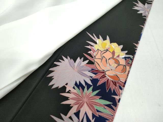 平和屋着物○豪華黒留袖 友禅 作家物 花鳥文 正絹 逸品