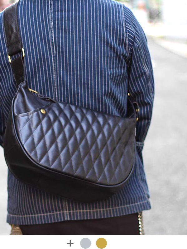 Schott ショットショルダーバッグ メンズ レディース ブランド 大きめ 斜め掛け PADDED BANANA BAG バナナバッグ ダイヤ型 キルティング 3109022 7823976005