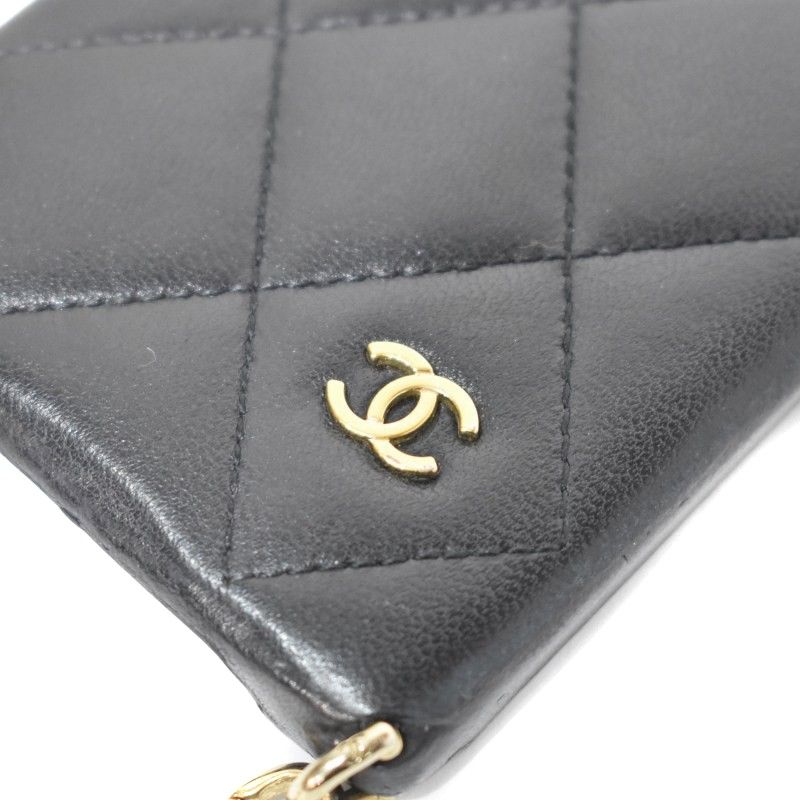 中古】シャネル CHANEL マトラッセ ココマーク スマホケース iPhone