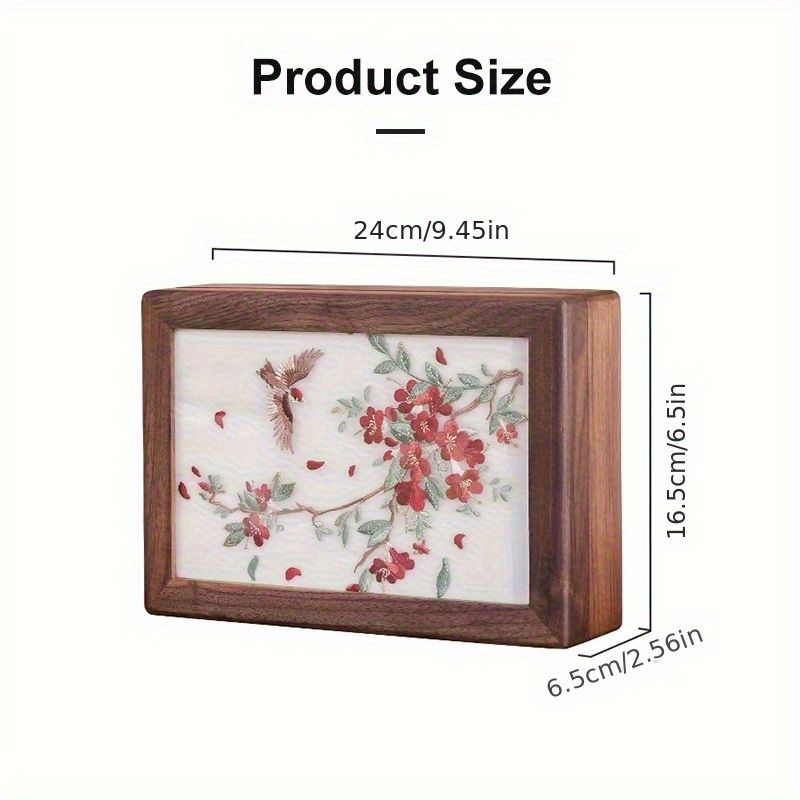 純天然木製ジュエリーボックス｜ホルムアルデヒドフリー無垢材｜手刺繍入りジュエリー収納ボックス｜成人用ギフト