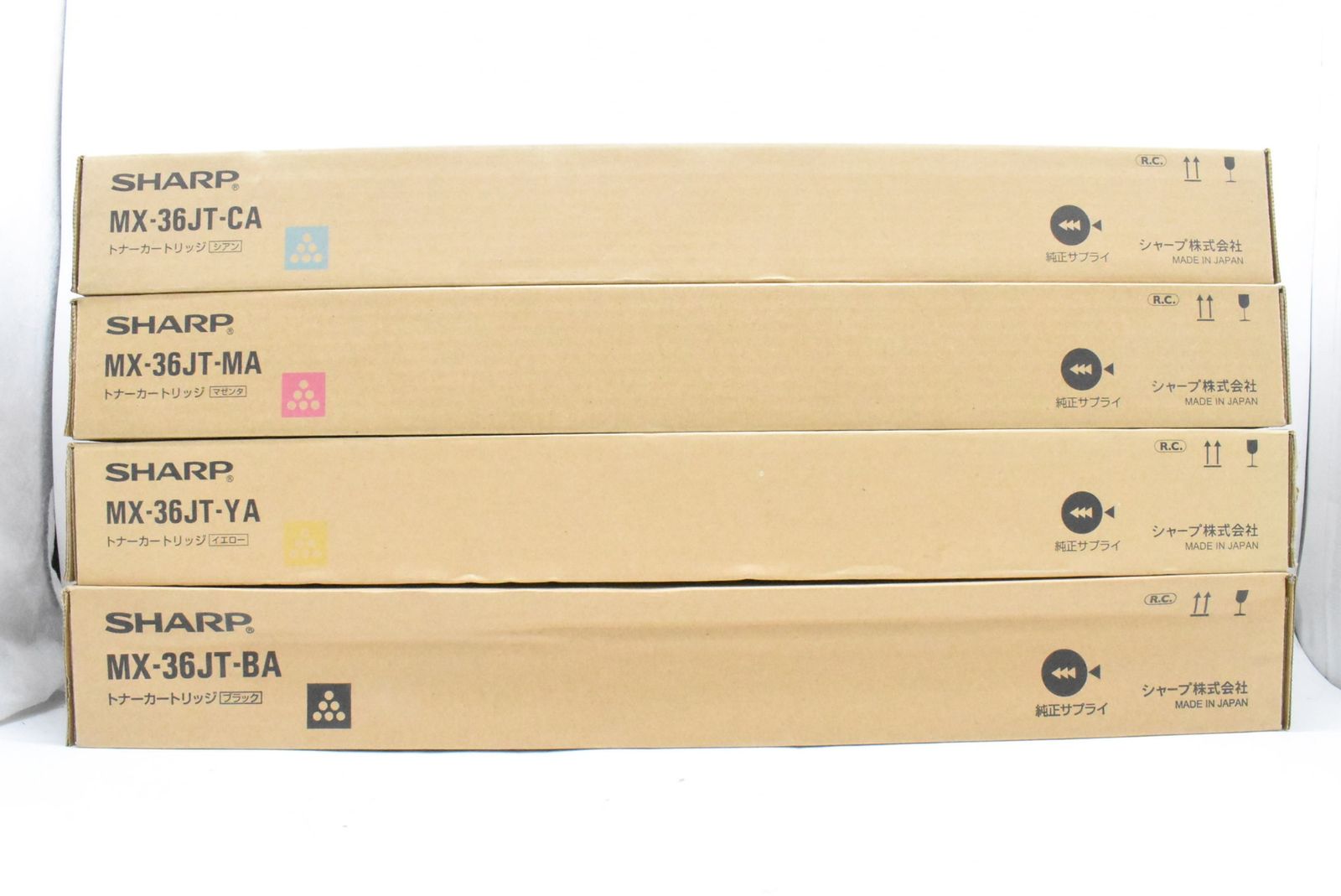 ♥ シャープ 純正 トナー MX-36JT-BA|CA|MA|YA 4色12本 シアン マゼンタ イエロー ブラック SHARP IT9HLL0REEVK-D-N07-byebye