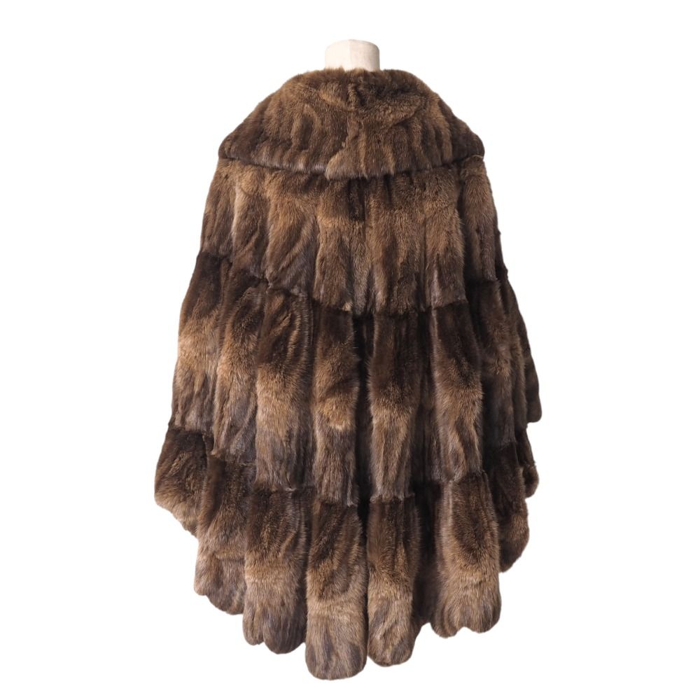 SOBOL　ロシアンセーブル　ポンチョ　ケープ □美品□SOBOL ソボル ロシアンセーブル コート 毛皮 セーブル ファー