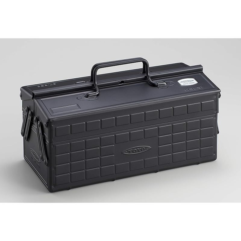 新着商品 TOYO スチール製２段式工具箱 ツールボックス ST-350BK2 黒 0