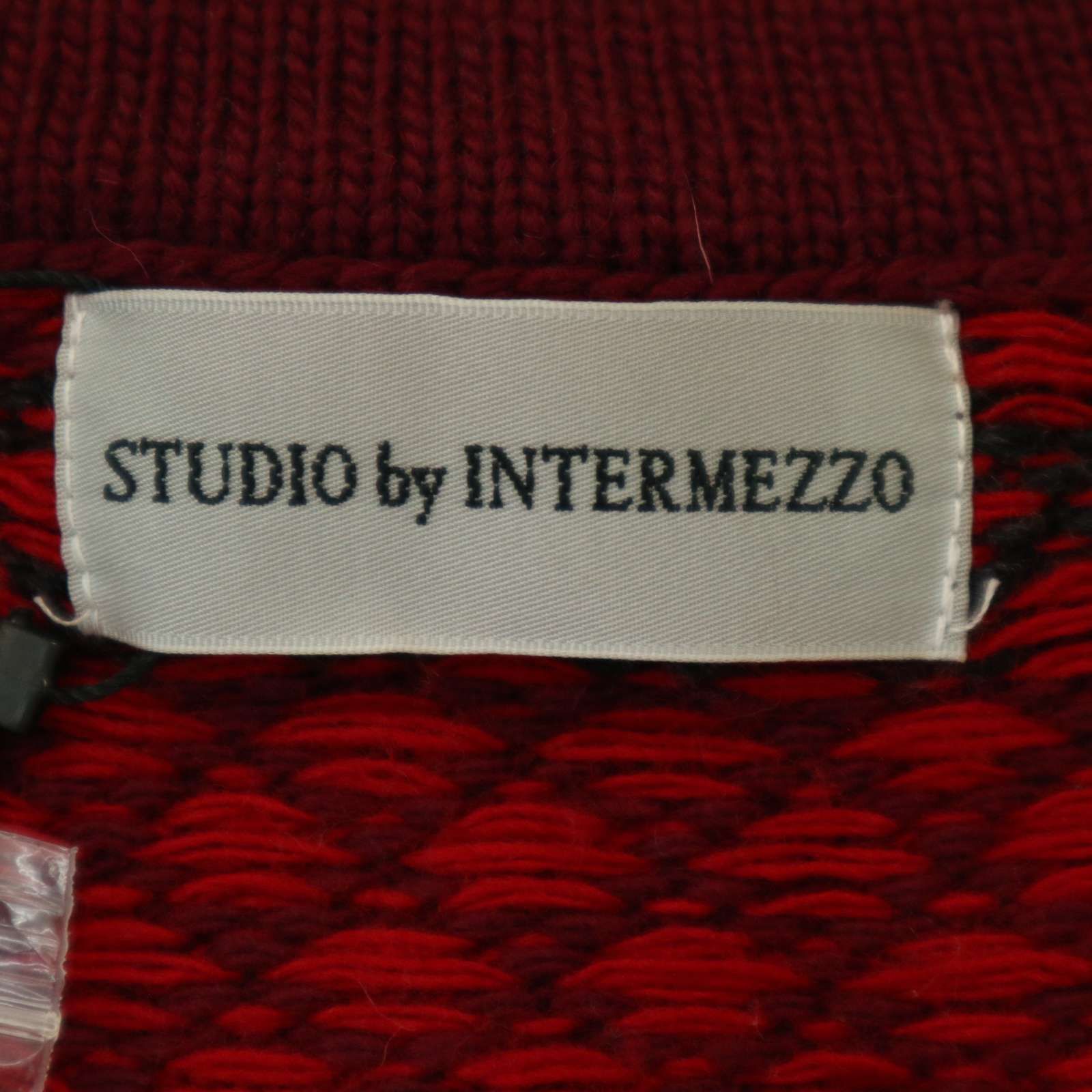 新品★ STUDIO by INTERMEZZO インターメッツォ レナウン ウール混 チェック ボーダー ニット カーディガン Sz.L メンズ