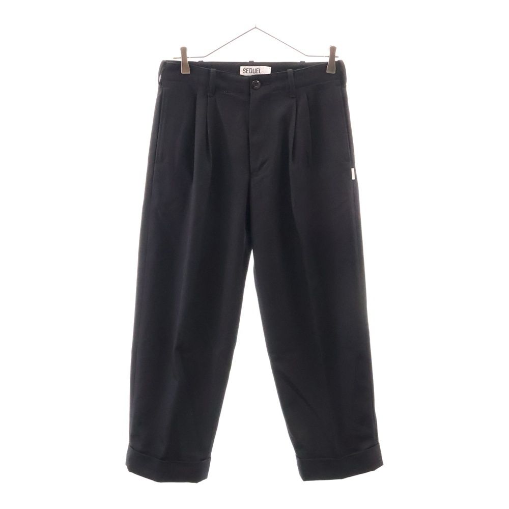 SEQUEL (シークエル) CHINO PANTS TYPE-T ウエストプリント T/Cツイル テーパード チノパンツ ブラック