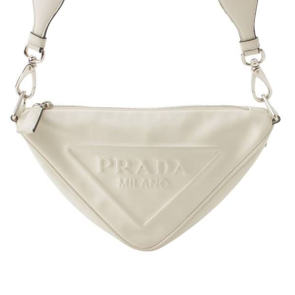 プラダ ロゴエンボス トライアングル レザー ショルダーバッグ 1BH190 