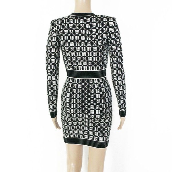 80 OFF エリザベッタフランキ ELISABETTA FRANCHI ワンピース 40 EOP1689 S Mサイズ ブラック レディース ニットワンピース 長袖 ブランドロゴ入り イタリア製