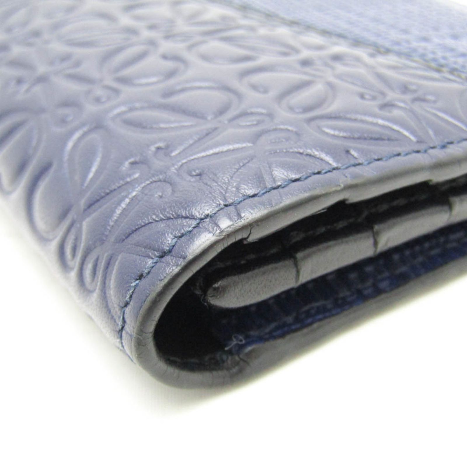 LOEWE◇2つ折り財布/レザー/NVY/メンズ LOEWE◇2つ折り財布/レザー/NVY