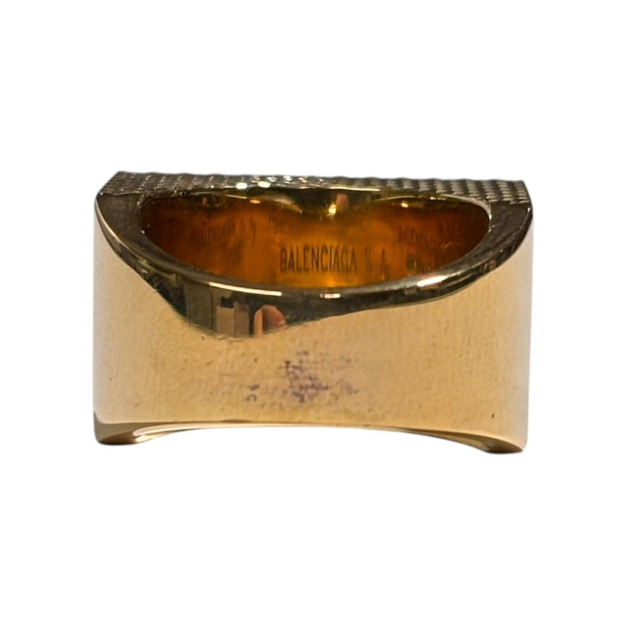 BALENCIAGA(バレンシアガ) 925 Silver Gold Seal Ring ゴールド