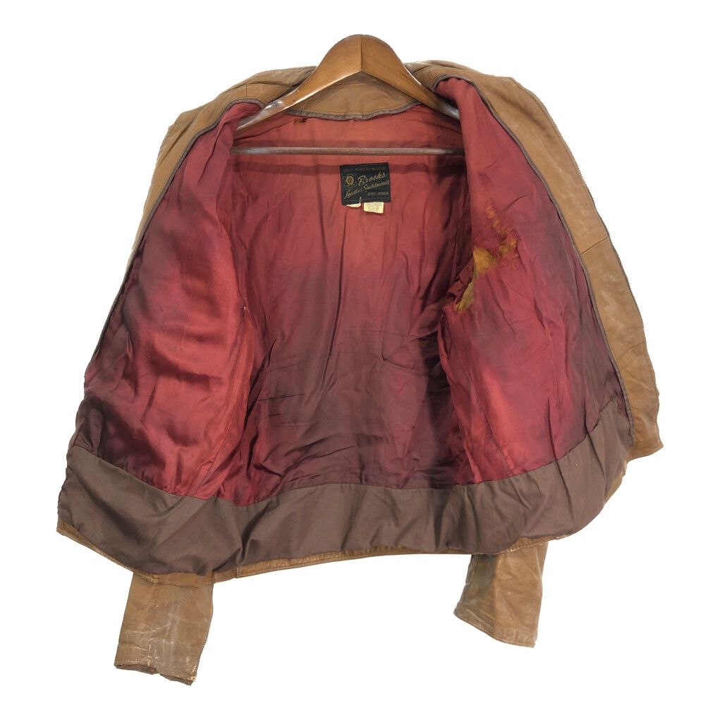 70年代 BROOKS ブルックス レザージャケット ヴィンテージ ブラウン  