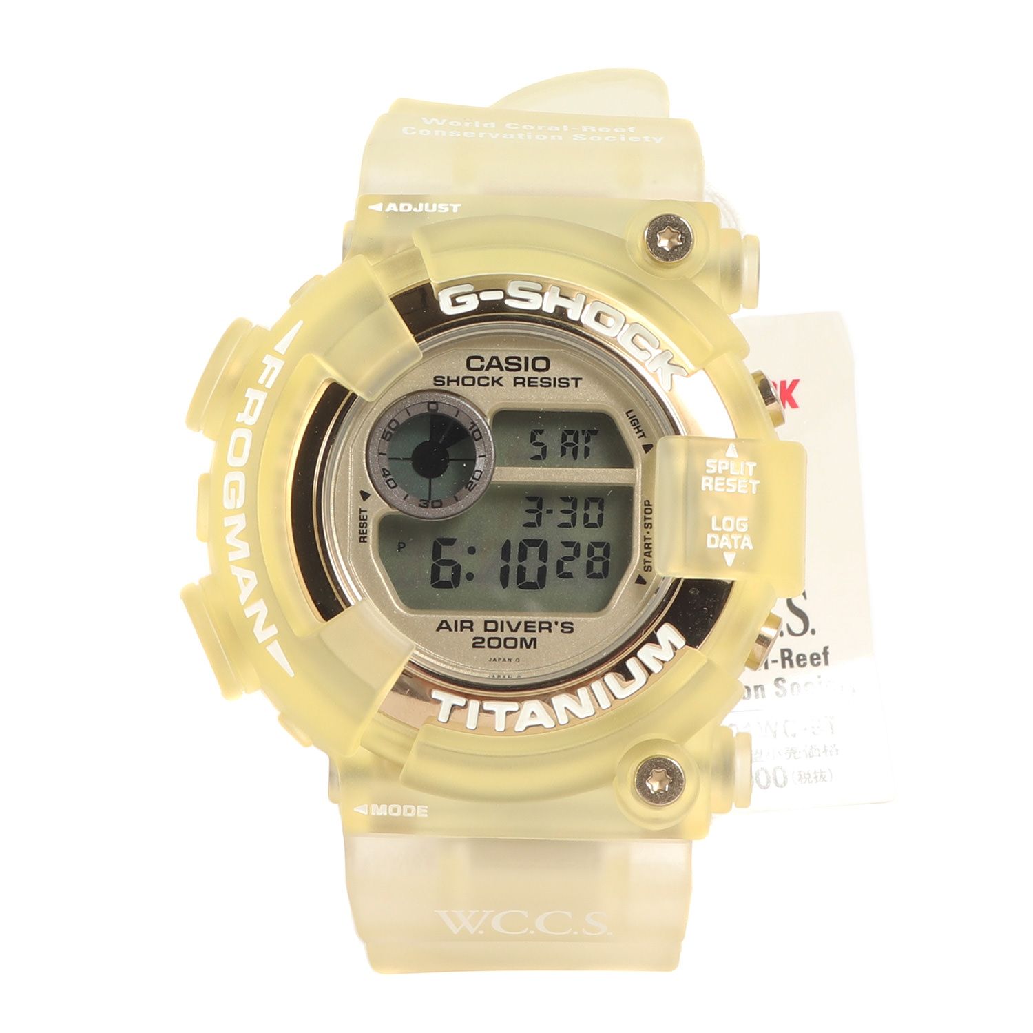 新品 G-SHOCK ジーショック 90s FROGMAN W.C.C.S. 世界サンゴ礁保護協モデル トリプルマンタ 腕時計 / ウォッチ デッドストック クリアホワイト CASIO カシオ【メンズ】