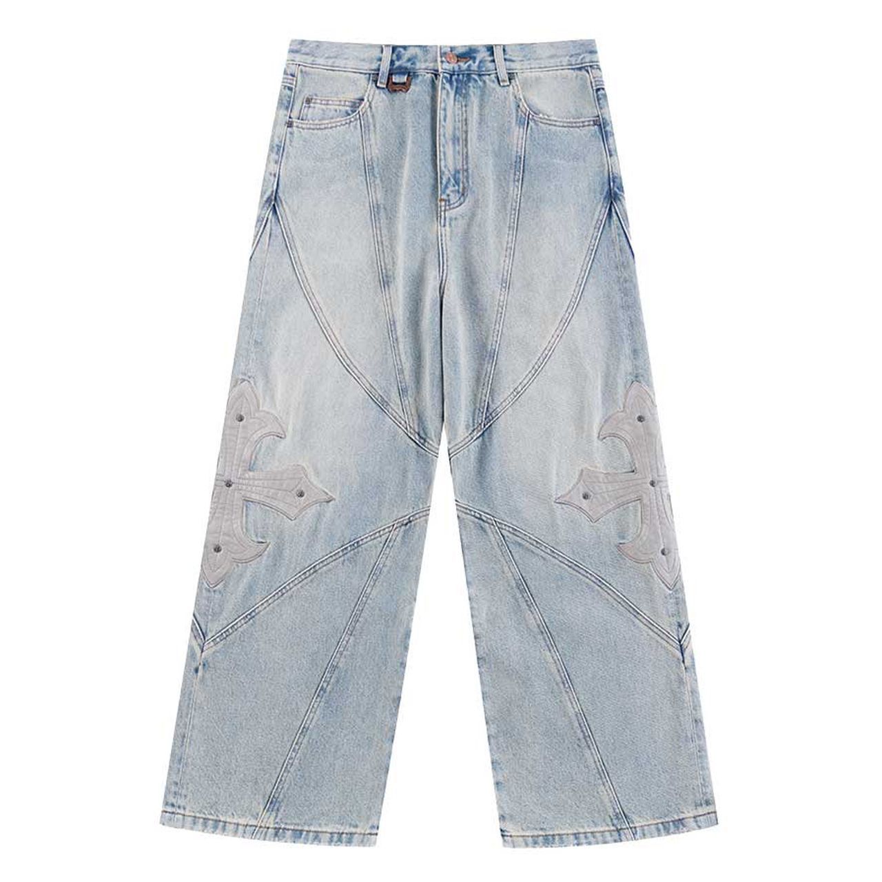 SUPPLIER サプライヤー Cross Leather Patch Baggy Denim Pants