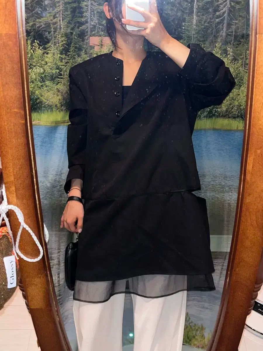 overdue flair オーバーデューフ カットアウト レイヤード ドレス 黒