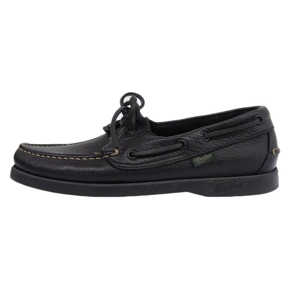 パラブーツ 5 バース デッキシューズ マリン ブラック 黒 Paraboot パラブーツ バース レザー デッキシューズ メンズ 黒