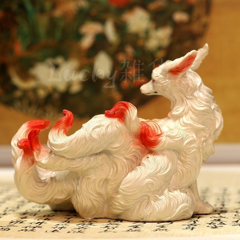 九尾狐仙 霊狐 装飾品 工芸品 美術品 置物 九尾狐 霊狐 招財小狐 仏堂