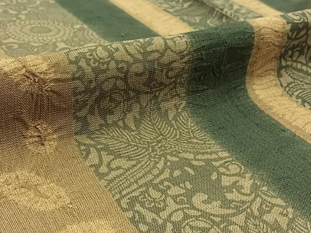 平和屋着物▽伝統工芸士 七代目 吉澤与市 紬 単衣 絞り 更紗花間道