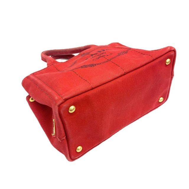 プラダ カナパ ロゴ ポーチ 1NA021 ロッソ レッド キャンバス レザー