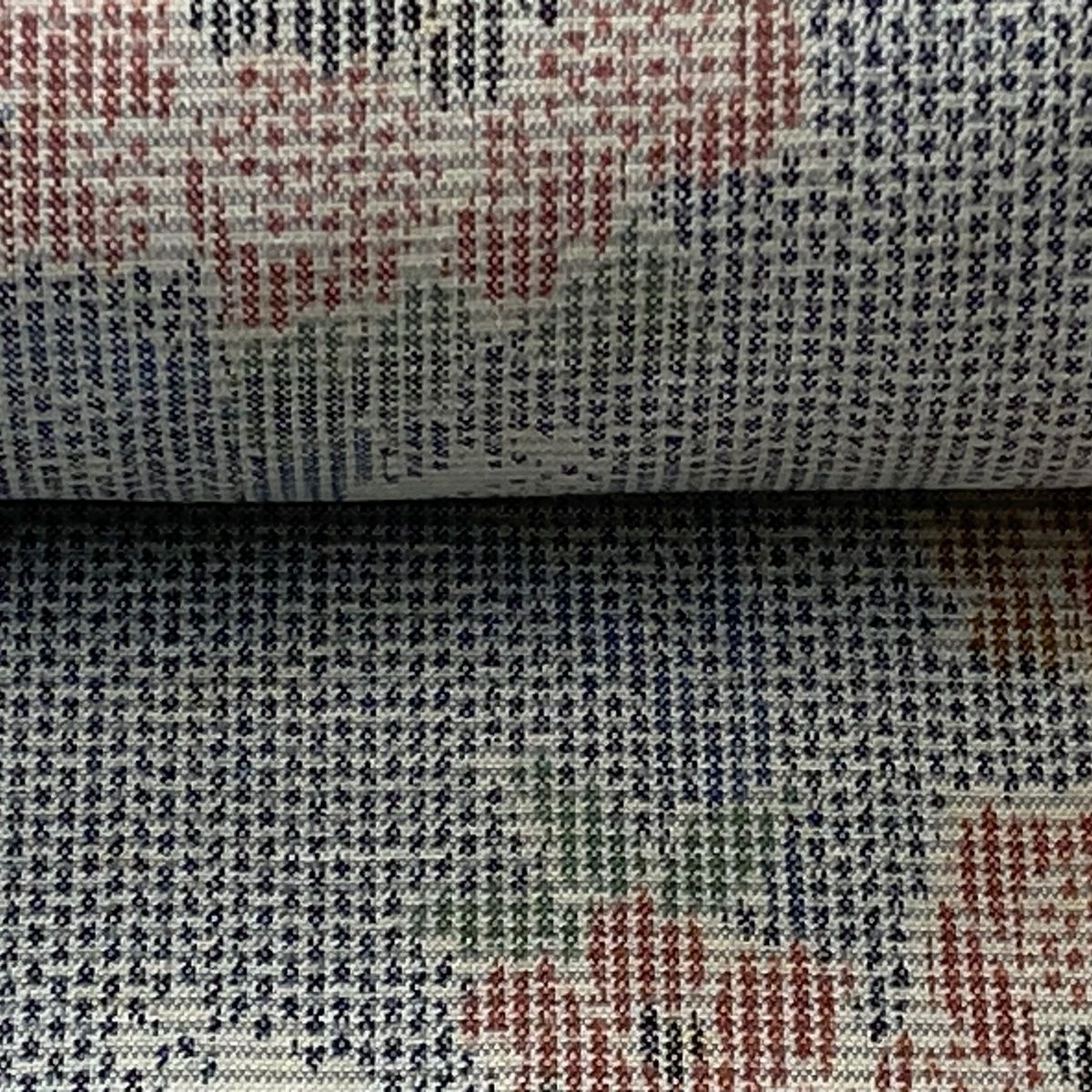 反物 秀品 紬 証紙 格子 山吹色 正絹 【中古】（反物 秀品 紬