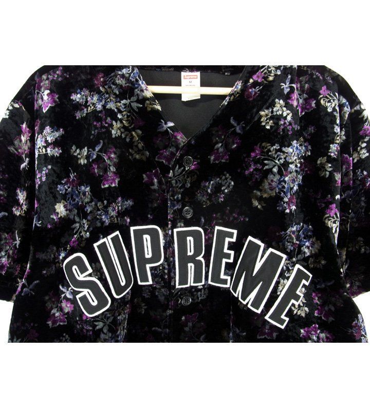 supreme Floral Velour ベースボールジャージ-