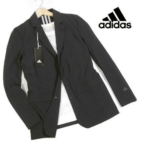 ※木199新品 アディダス ゴルフ にもおすすめ adidas テーラードジャケット 【 M 】ジャケット adidas ストレッチ性 軽量性 黒系