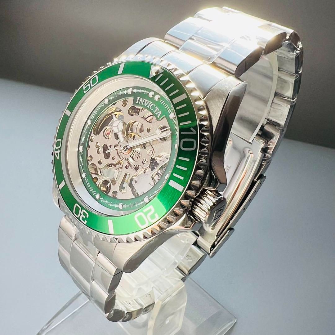 INVICTA インビクタ メンズ 腕時計 自動巻き グリーン シルバー ケース 