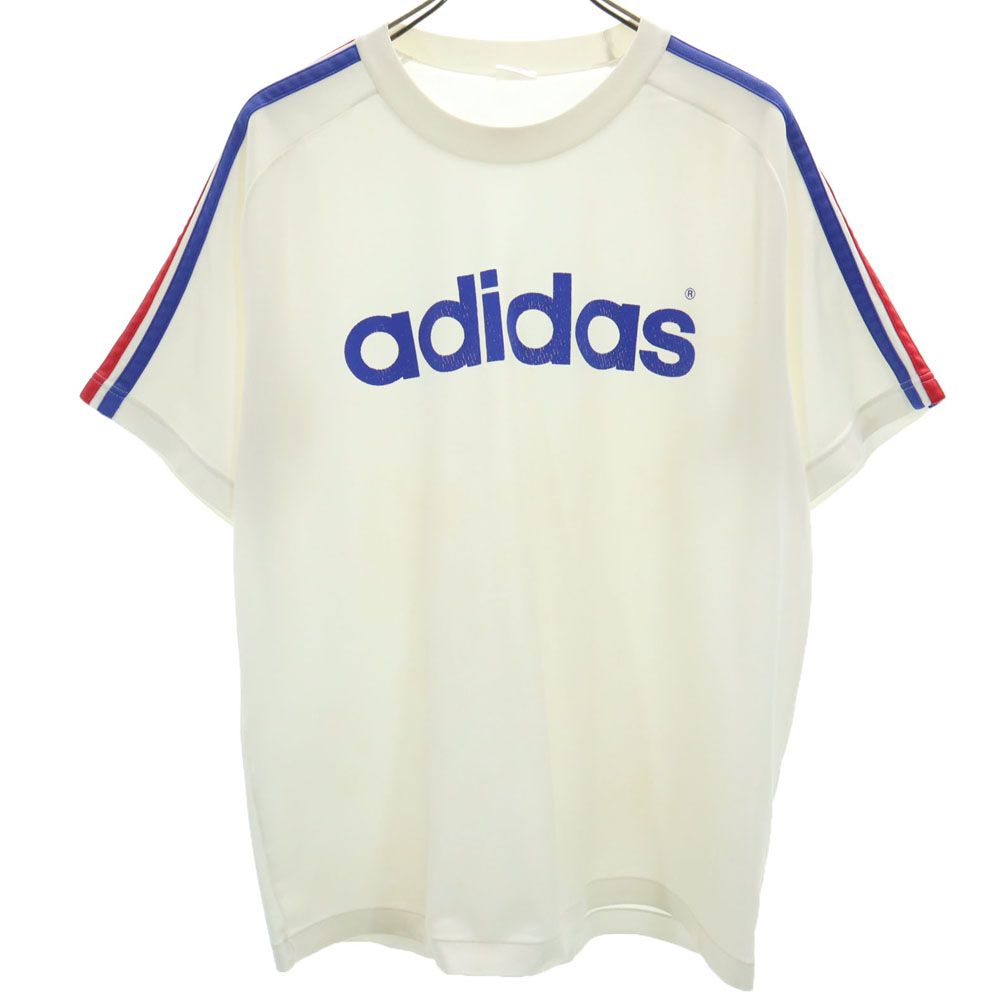 アディダス 80s 日本製 デサント社 ヴィンテージ 半袖 Tシャツ M-L ホワイト adidas メンズ