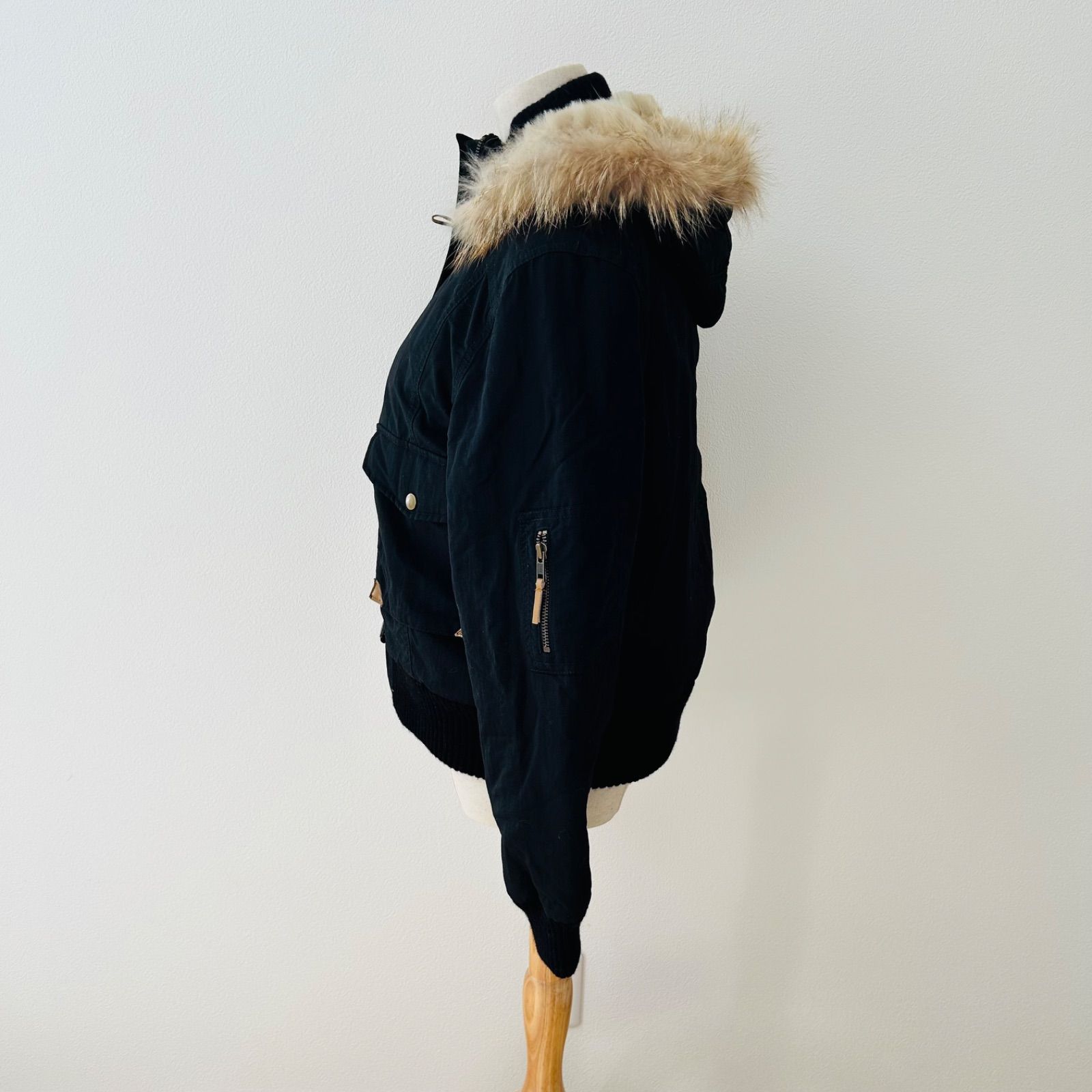 y2k archive ミリタリージャケット M ラクーンファー アウター 黒