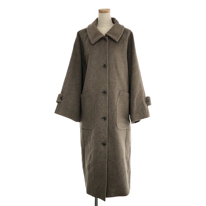 クレドナ　グレー・ベージュ ロングコート Fサイズ 美品】 CREDONA / クレドナ | ラグランウールロングコート | F