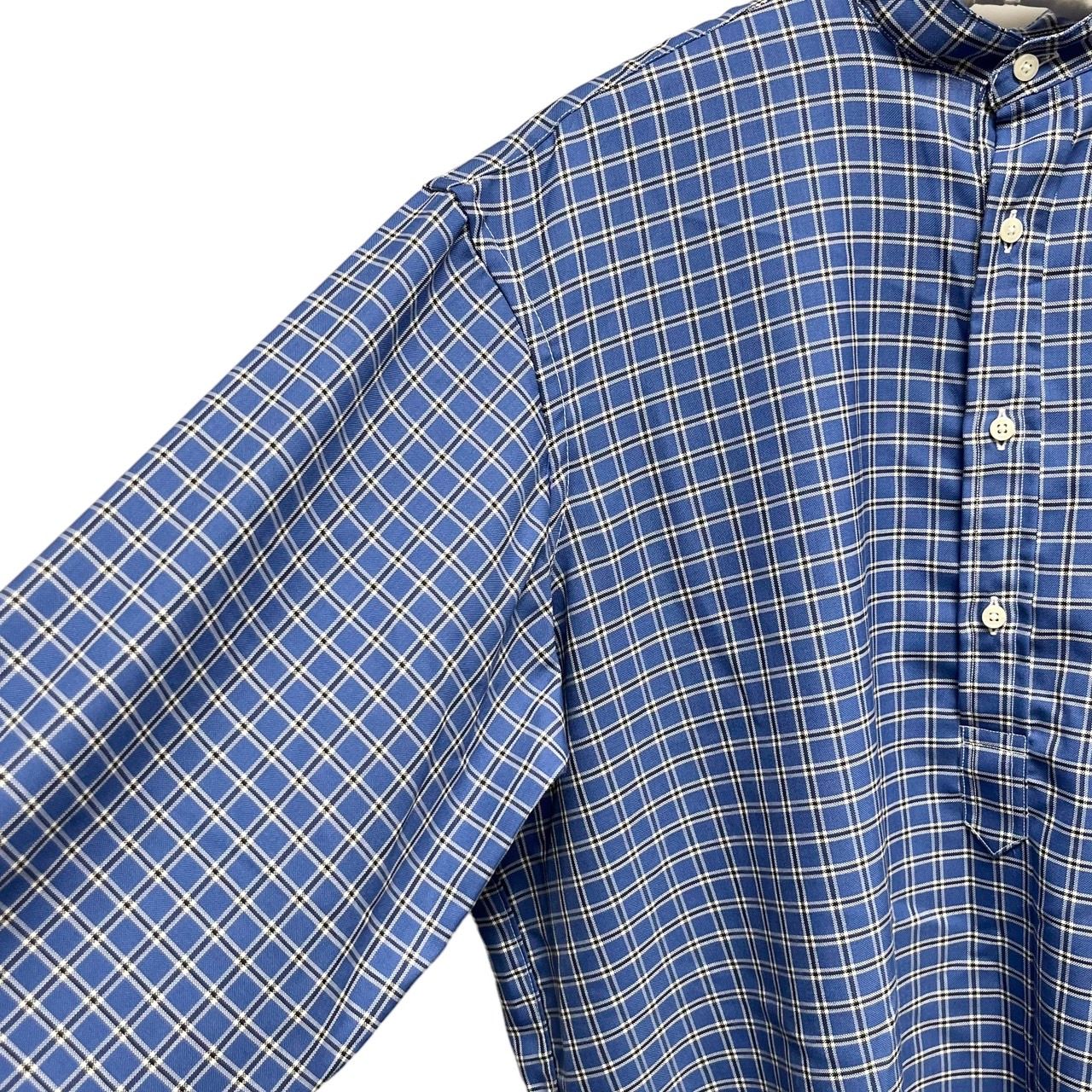 individualized shirts / WOOL P/O GRANDPA SHIRT/長袖シャツ/L/--/BLU/チェック INDIVIDUALIZED SHIRTS×MAIDENS SHOP インディビジュアライズドシャツ