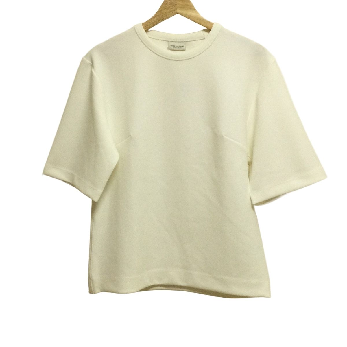 【美品】DRIES VAN NOTEN 七分袖スウェット DRIES VAN NOTEN コットンスウェット 七分袖 ブラック サイズS