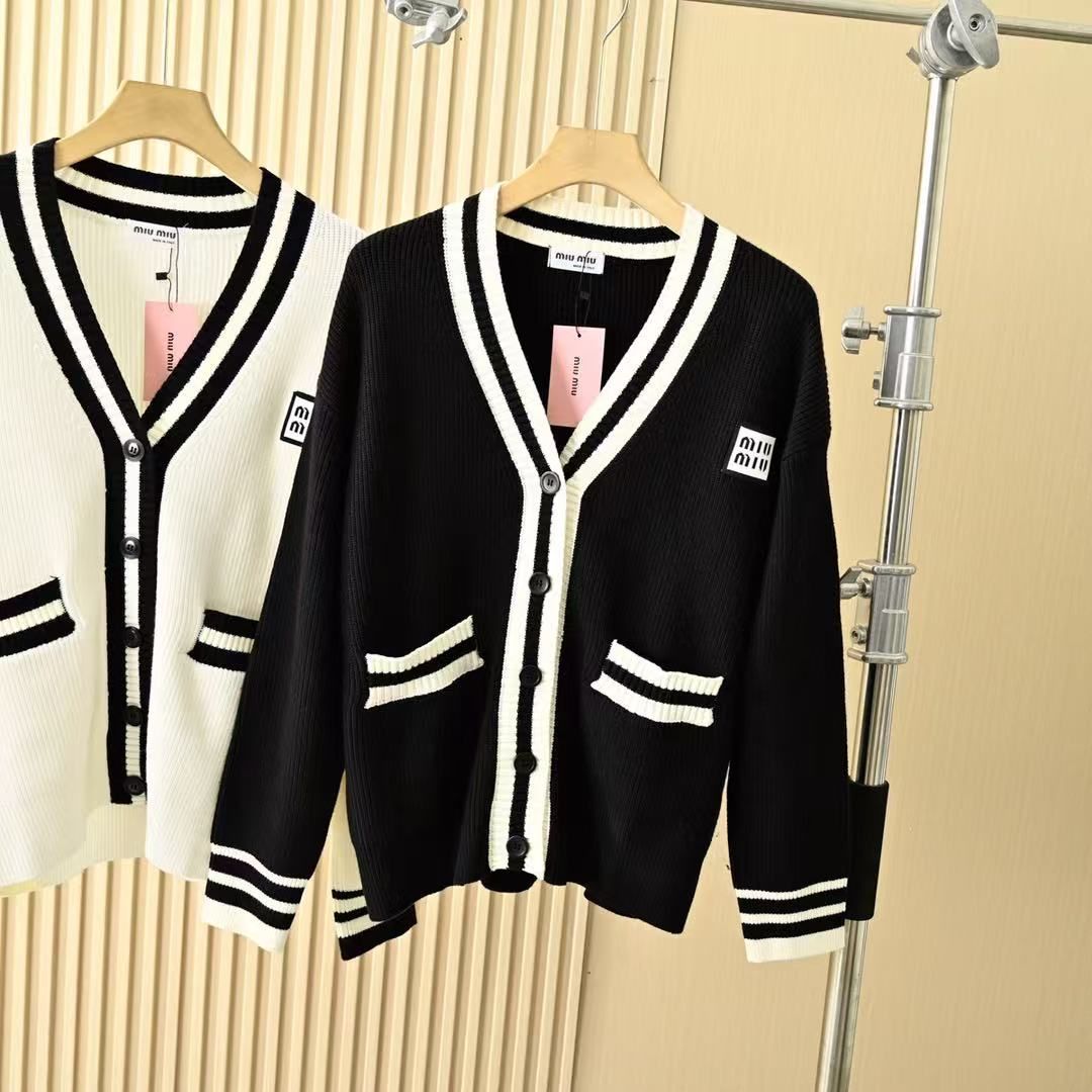 19AW MIUMIU ミュウミュウ ニット カーディガン セーター トップス miu ミュウミュウ カーディガン MIUMIU レディース カシミヤ 襟