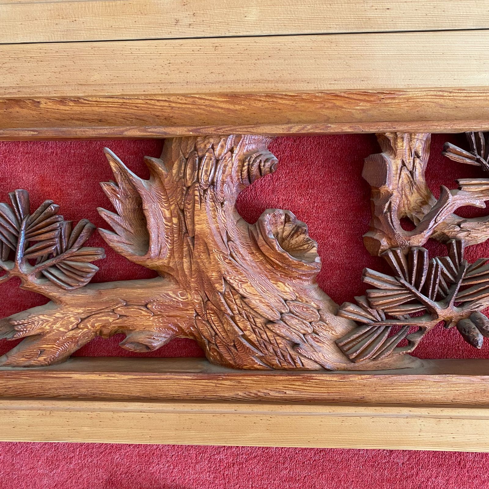 欄間（松竹梅）　3点セット　送料込み 松竹梅 12尺×1.1尺×2寸 (米杉) 特上両面彫｜