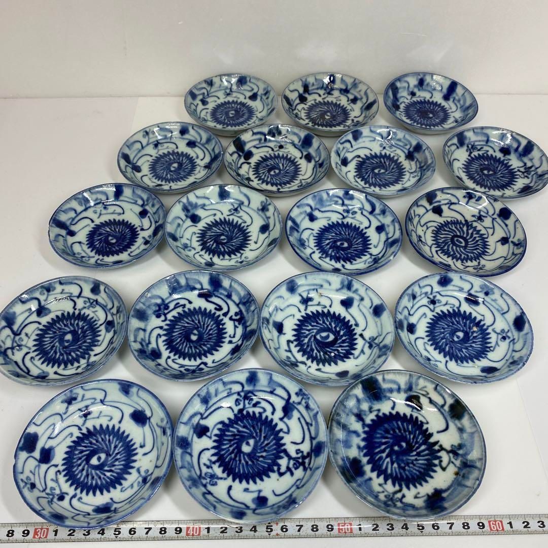 中国美術　新渡染付小皿18枚　東さ6-0829① 中国美術 新渡染付小皿18枚 東さ6-0829① - メルカリ