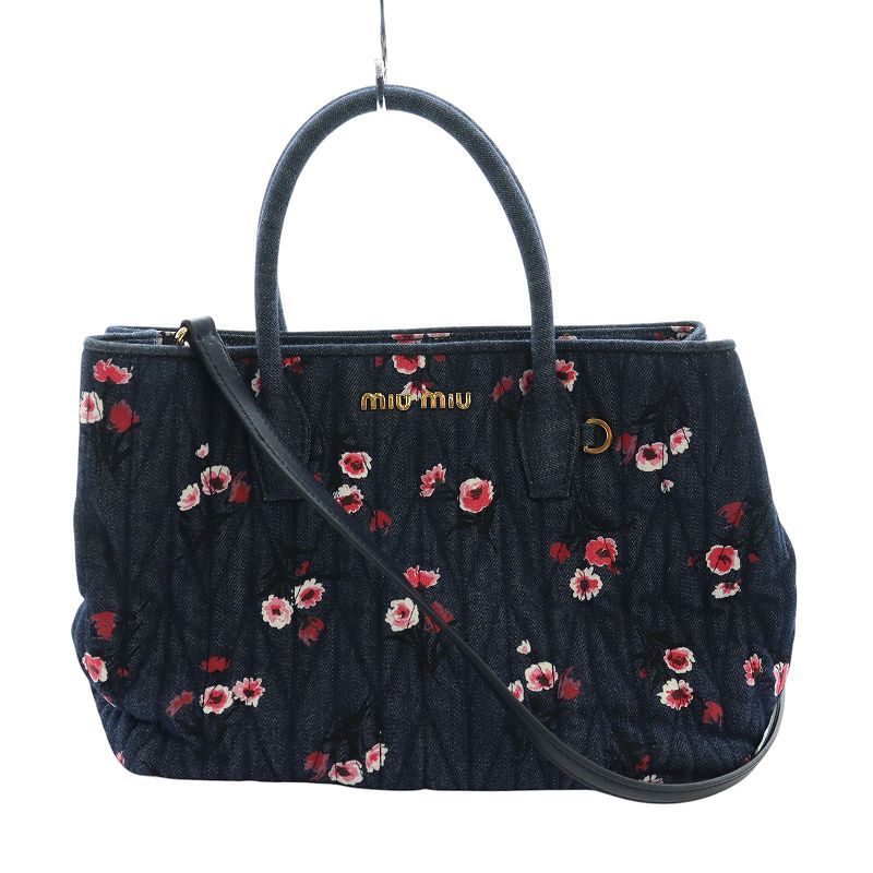 ミュウミュウ miumiu マテラッセ フラワープリント2WAYバッグ