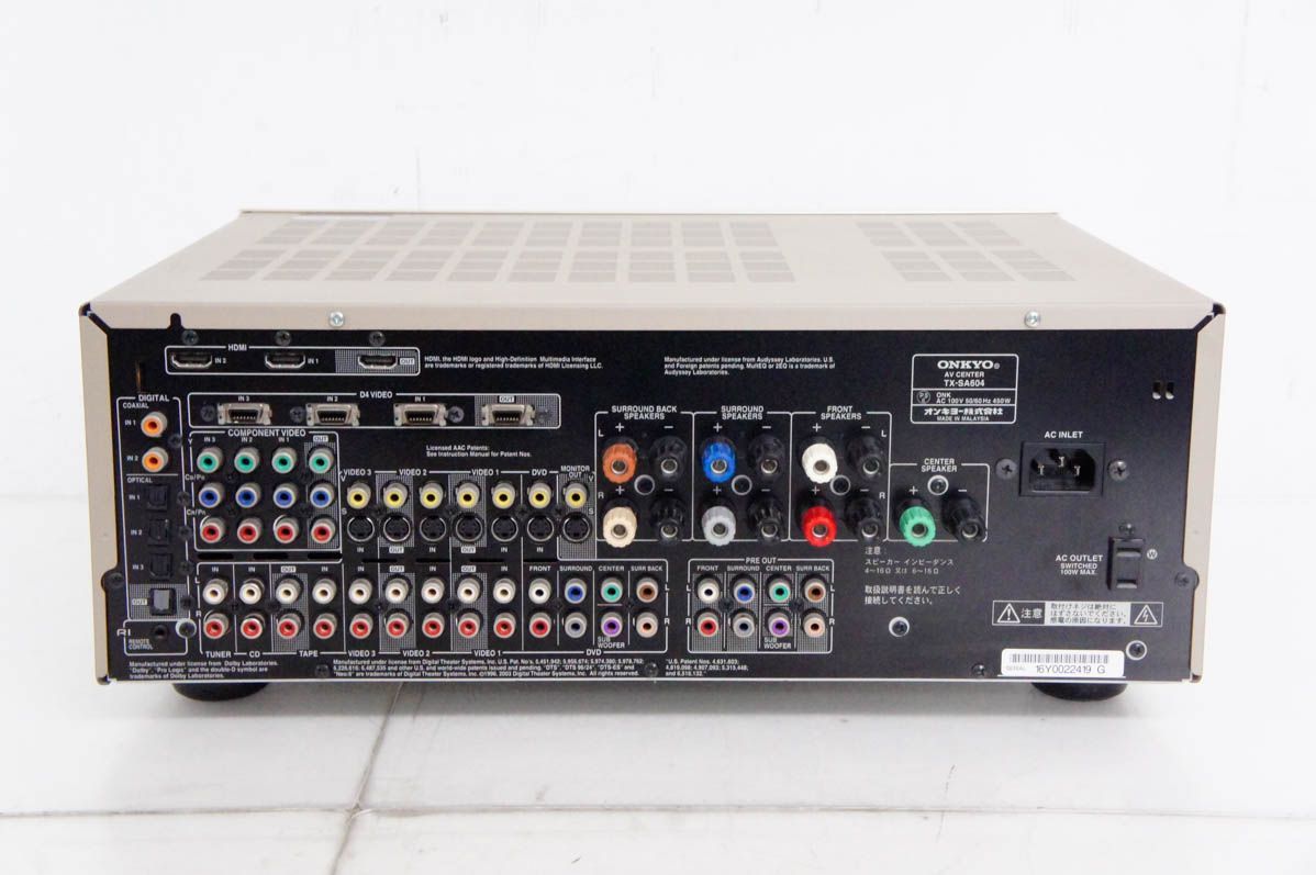 ONKYOオンキヨー AVセンター TX-SA604 【公式通販】