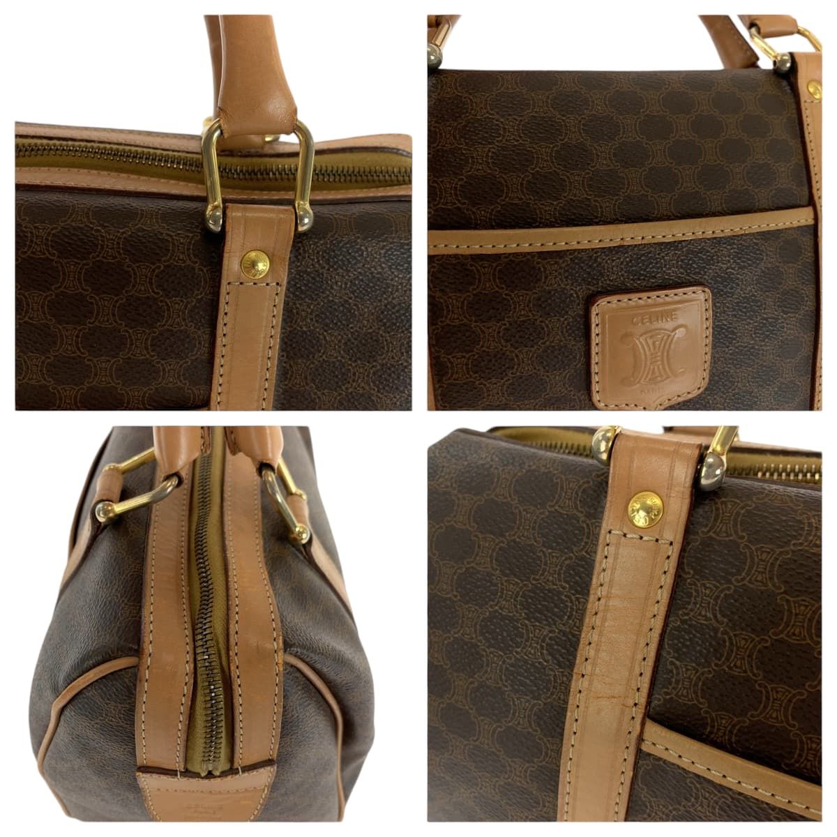 美品 CELINE セリーヌ ヴィンテージ マカダム ブラウン ゴールド金具