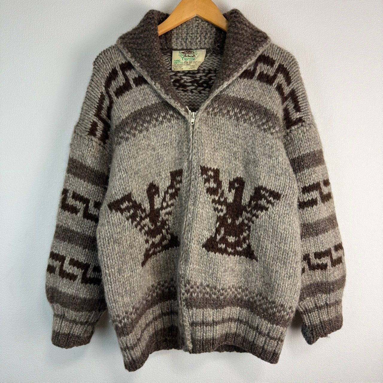 90s 手編み カナディアンセーター カウチンセーター アメカジ ニット