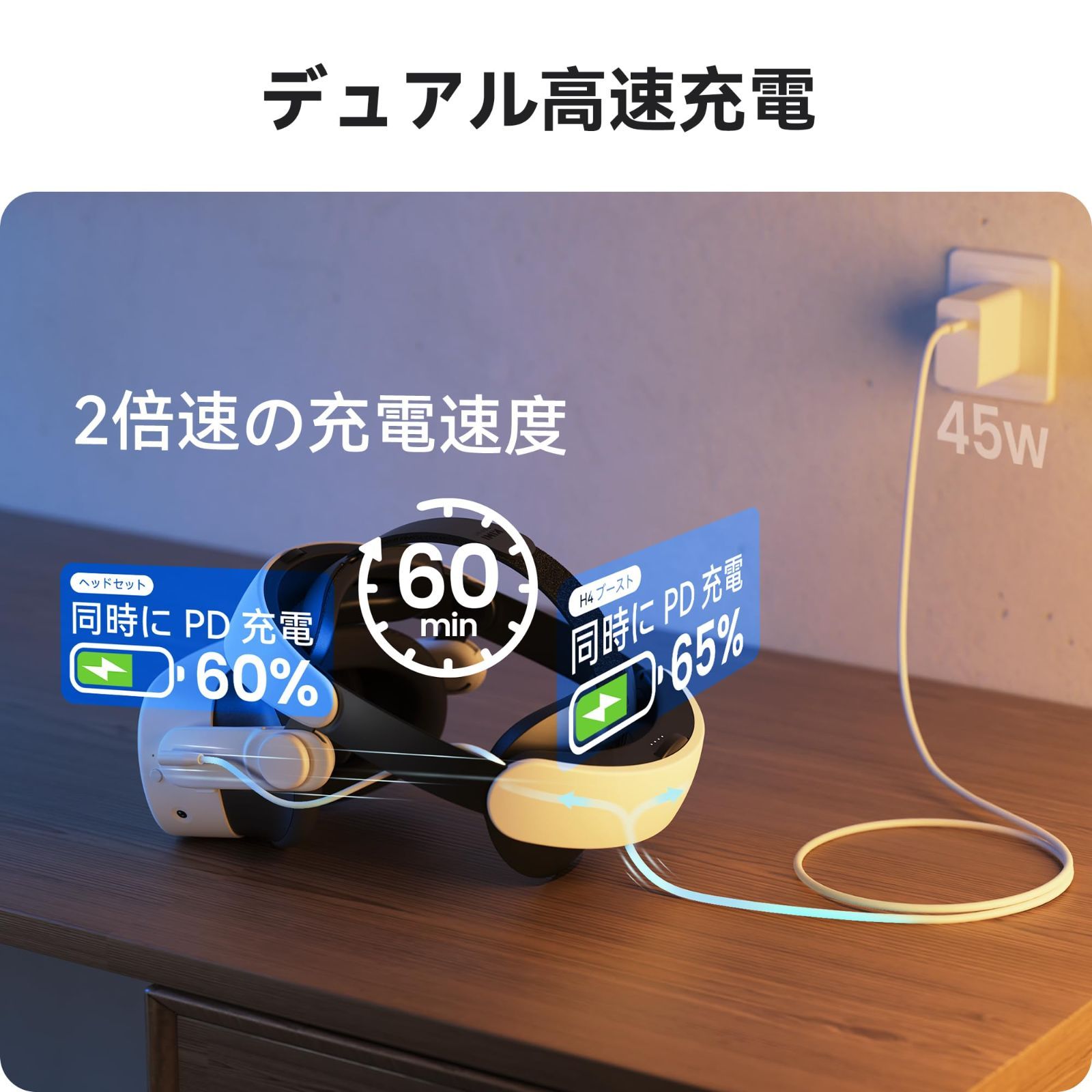 新着商品 バッテリー ストラップ メタクエスト3用 ヘッドストラップ ストラップ 顔の圧迫感ゼロ 3|3S用 前後換気デザイン 高速充電 Quest 重量バランスよく PUソフトクッション Boost meta quest H4 3|3sに対応 クエスト3