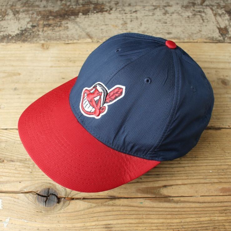 90s 00s USA NIKE MLB インディアンズ キャップ 帽子 ネイビー