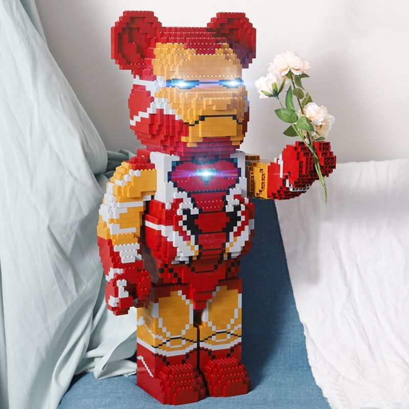 Bearbrick ベアブリック1000% レゴ互換品 LED 付き-