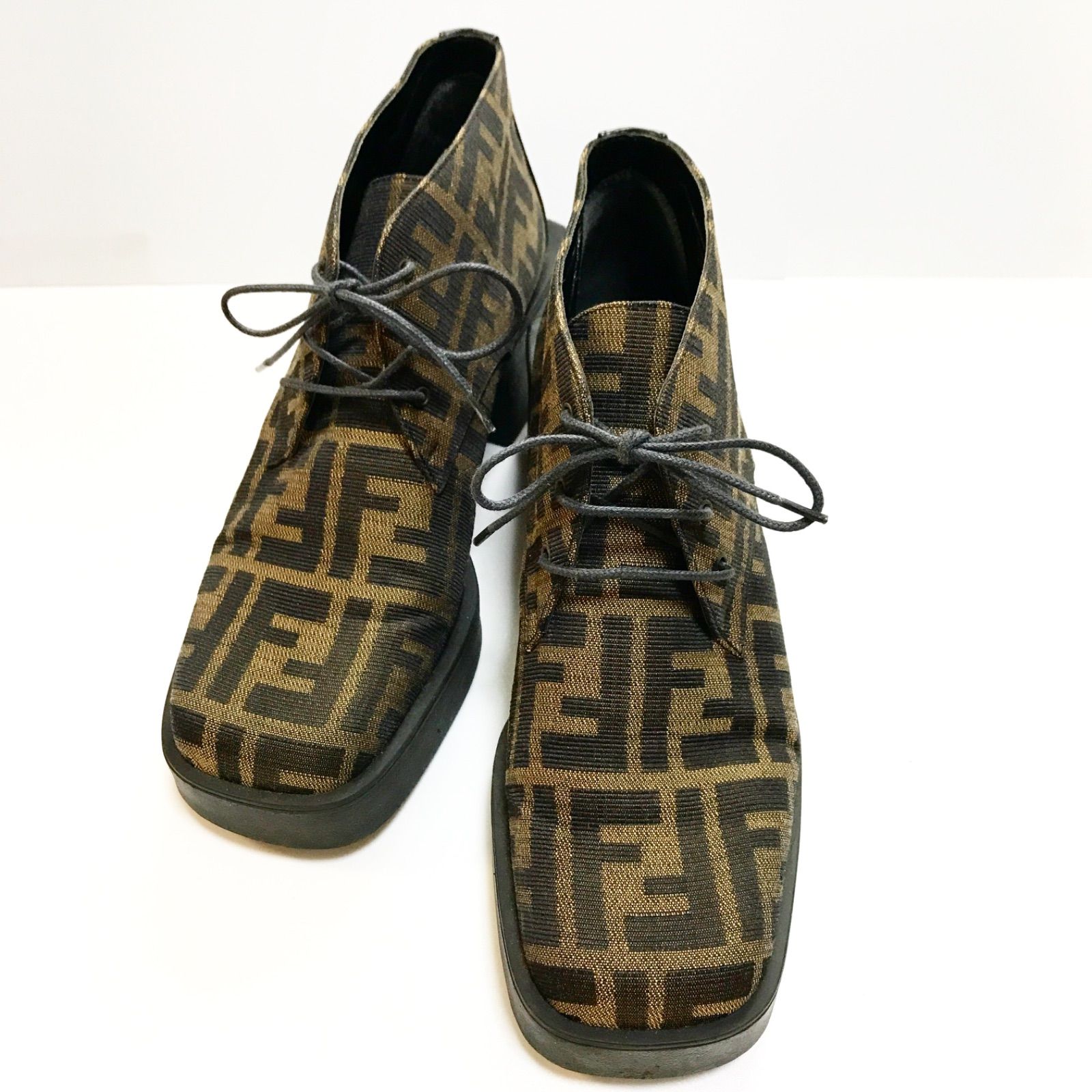 FENDI フェンディ 厚底 ショートブーツ ズッカ柄 ヴィンテージ 36 