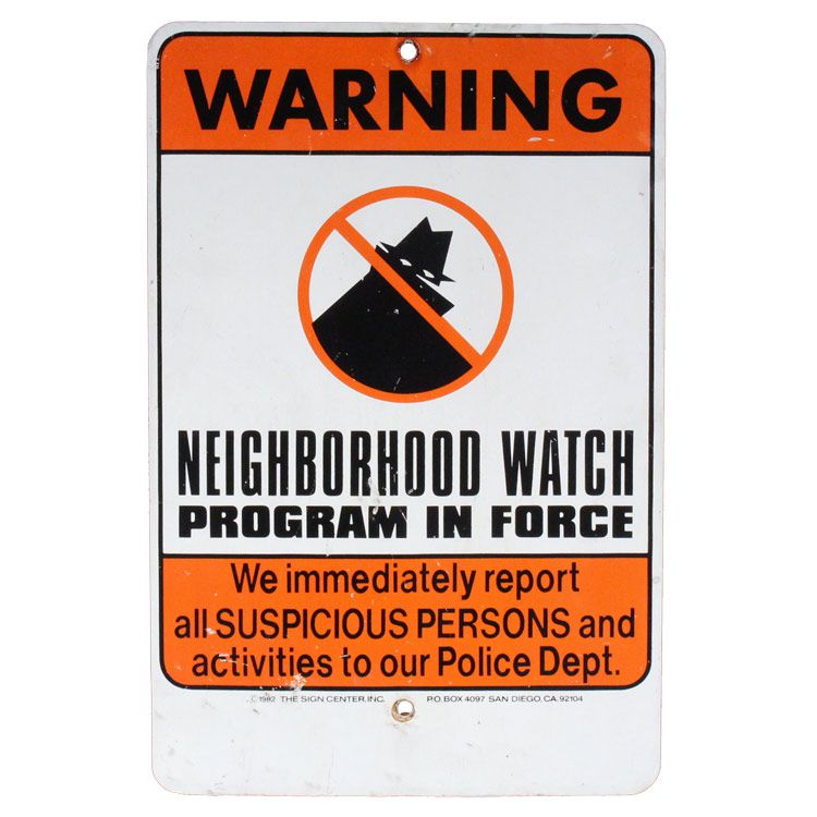 1点物】アメリカンビンテージ看板 WARNING NEIGHBORHOOD WATCH 高さ