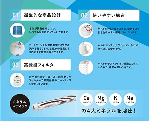 新潟精機 2ai4 日本製 携帯用ボトル型浄水器 Water lab YA72005