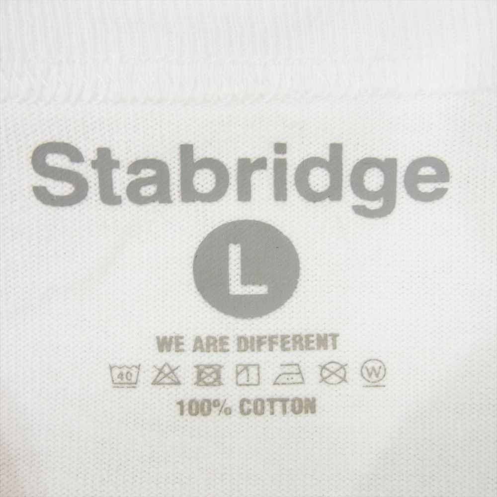 スタブリッジ STABRIDGE the Apartment TOUGH WORKERS SS Tee  ジアパートメント タフ ワーカーズ 半袖 ロゴネーム Tシャツ ホワイト系 L【中古】