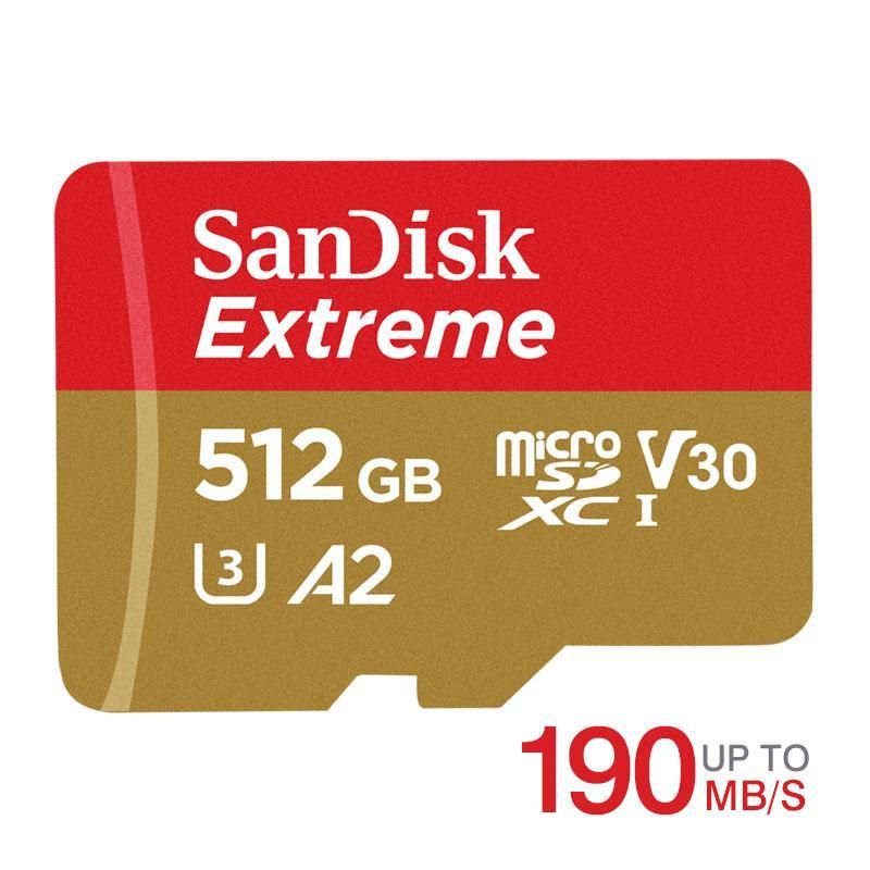 マイクロsdカード microSDXC 512GB SanDisk UHS-I U3 V30 A2 4K R 190MB|s W 130MB|s SDSQXAV-512G-GN6MN 翌日配達 SA3312QXAV-512G-GN6MN