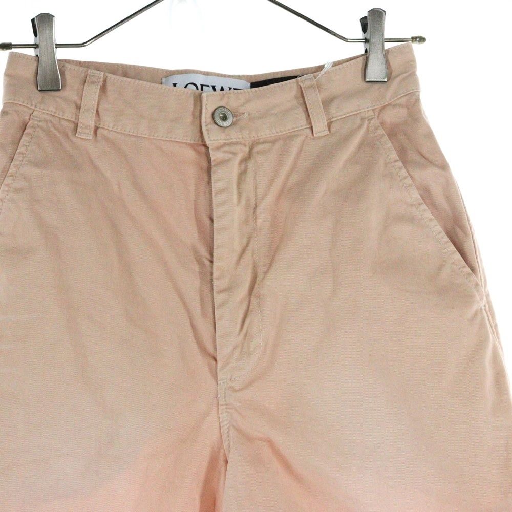 LOEWE ロエベ アナグラムロゴ刺繍 カットオフ加工 コットンハーフパンツ ショーツ レディース ピンク S616Y1GX05 DECORATOM_COM_BR