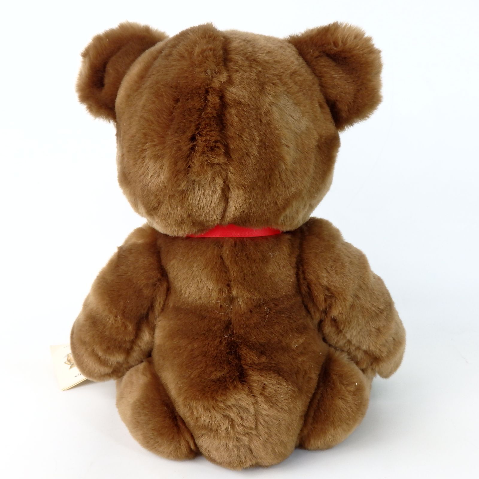 Steiff 茶色いぬいぐるみ 赤いリボン｜Steiff 茶色いぬいぐるみ 赤い